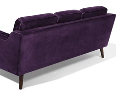 Beliani Trivietė sofa LOKKA veliūrinė purpurinė