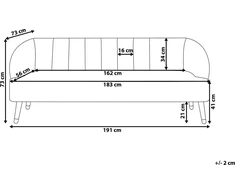 Beliani Trivietė sofa ALSVAG veliūrinė šviesiai pilka