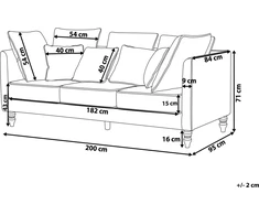 Beliani 3 vietų sofa FENSTAD, veliūrinė, pilka