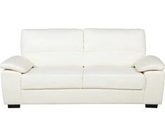 Beliani 3 vietų sofa VOGAR iš dirbtinės odos, kreminės spalvos
