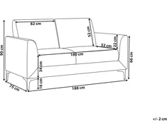 Beliani Trivietė sofa FENES, veliūras, tamsiai žalia