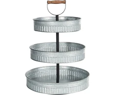 Beliani 3-poziomowa patera na ciasto KOUIGN Sidabrinė