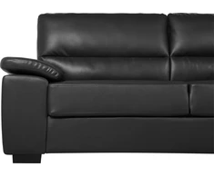 Beliani Trivietė sofa VOGAR iš dirbtinės odos, juoda