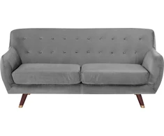 Beliani 3 vietų sofa BODO, aksominė, pilka