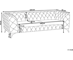 Beliani Trivietė sofa SOTRA aksominė juoda