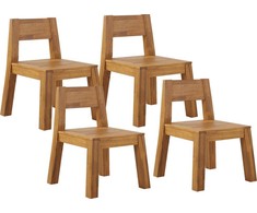 Beliani rinkinys 4 sodo kėdės acacia wood LiVORNO