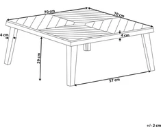 Beliani Sodo kavos staliukas BARATTI 70 cm 70 cm akacijos mediena rudas