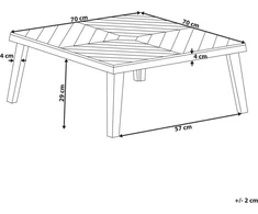 Beliani Sodo kavos staliukas BARATTI 70 cm 70 cm akacijos mediena rudas