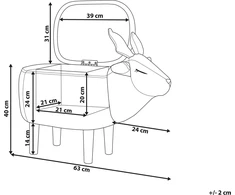 Fotelis Beliani Vaikiškas pufas su daiktadėže REINDEER smėlio spalvos elnias