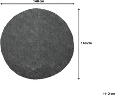Beliani Apskritas kilimas 140 cm tamsiai pilkas DEMRE