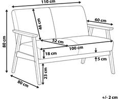 Beliani 2 vietų sofa ASNES, ruda