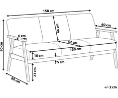 Beliani 3 vietų sofa ASNES ruda