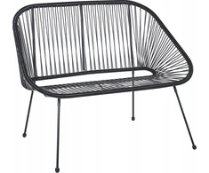 Beliani Ławka ogrodowa ACAPULCO II 113 cm Technorattan Juodas