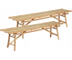 Beliani Rinkinys, 2 sodo suolai, TINDARI, 180 cm, bambukas, mediena, šviesiai ruda
