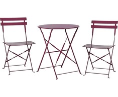 Lauko baldų komplektas Beliani Balkono baldų rinkinys metalinis burgundy FIORI