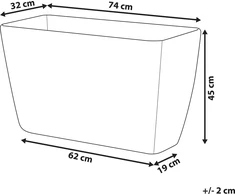 Beliani Baris puodas pilkas 74x32x45 cm