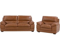 Sofa Beliani 4 vietų svetainės baldų komplektas HORTEN Natūrali oda Ruda