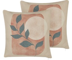 Beliani Lumarko 2 dekoratyviniai pagalvės abstraktus modelis 45 x 45 cm daugiasluoksnis CALLIOPSIS!