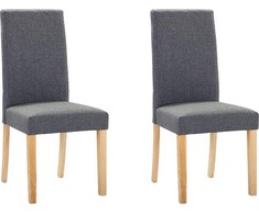 Beliani 2 pilkos minkštos valgomojo kėdės