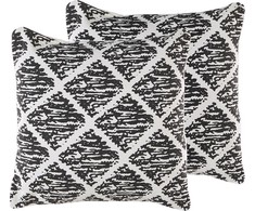 Beliani rinkinys 2 dekoratyviniai pagalvės 45 x 45 cm juoda ir balta HAZRO