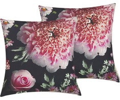 Beliani Rinkinys iš 2 dekoratyvinių pagalvių gėlių 45 x 45 cm daugiasluoksnis HEDERA