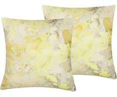 Beliani 2 dekoratyvinių pagalvių rinkinys 45 x 45 cm geltonas PACHIRA