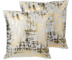 Beliani rinkinys 2 dekoratyviniai pagalvės geometrinis modelis 45 x 45 cm aukso GARDENIA