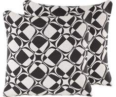 Beliani 2 dekoratyvinių pagalvių rinkinys 45 x 45 cm juodos ir baltos spalvos KOTURE