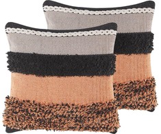 Beliani 2 dekoratyvinių pagalvių rinkinys 45 x 45 cm daugiasluoksnis MIHALGAZI