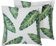 Beliani 2 dekoratyvinių pagalvių rinkinys sąraše 45 x 45 cm žalios DIANELLA