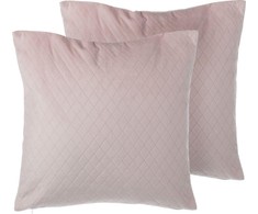 Beliani rinkinys iš 2 velour dekoratyvinių pagalvių romby 45 x 45 cm rožinė PASQUE