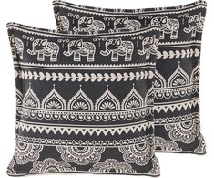 Beliani 2 dekoratyvinių pagalvių rinkinys 45 x 45 cm juoda ir balta ATABAGI
