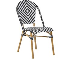 Beliani Rinkinys 4 Sodo kėdės Juoda Balta Design RIFREDDO