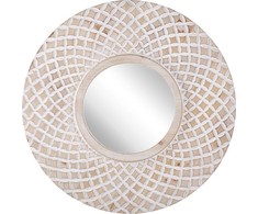 Beliani Sieninis veidrodis POMARO 60 cm, eglės mediena, šviesiai rudas