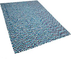 Beliani Kilimas, pagamintas iš veltinio kamuoliukus 160 x 230 cm daugiasluoksnis mėlyna AMDO