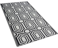 Beliani Lauko kilimas BIDAR juodas 90 x 180 cm dvipusis