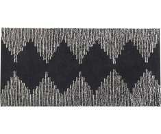 Beliani Lumarko medvilnės kilimas 80 x 150 cm juoda ir balta BATHINDA!