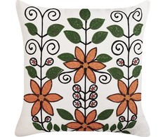 Beliani Lumarko Medvilnė Dekoratyvinė pagalvė su augalų motif 50 x 50 cm daugiakampį VELLORE!