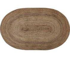 Beliani Lumarko Oval kilimas džiuto 100 x 150 cm smėlio DEMIRCI!