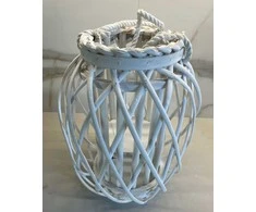 Beliani Lumarko Lampion medinis 40 cm baltas MAURITIJUS!