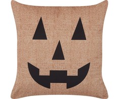 Beliani Lumarko Velour dekoravimo pagalvėlė su Halloween moliūgų 45 x 45 cm SEBES smėlio!