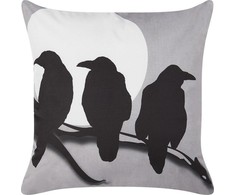 Beliani Lumarko Velour dekoratyvinė pagalvė su paukščių motif 45 x 45 cm pilka ORADEA!