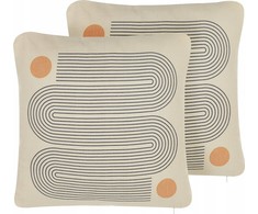 Beliani Lumarko 2 dekoratyvinių pagalvių geometrinis modelis 45 x 45 cm daugiasluoksnis CALIBRACHOA!