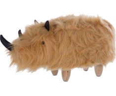 Fotelis Beliani Pufas gyvūnas WOOLLY dirbtinio kailio smėlio spalvos raganosis
