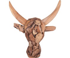 Beliani Skaičių sienos galvos bulius ryškiai medienos BULL HEAD