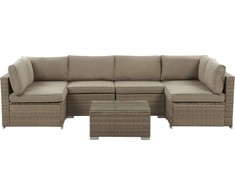 Lauko baldų komplektas Beliani Sodo rinkinys Belvedere rattan 6-man ruda