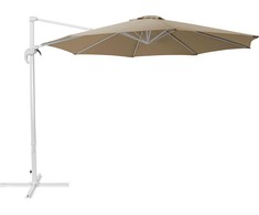 Beliani Savona sodo skėtis smėlio spalvos-balta 300 cm