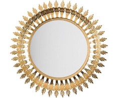 Beliani Sieninis veidrodis VOREY 60 cm metalinis auksinis