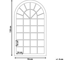 Beliani Sieninis veidrodis TREVOL 77 cm 130 cm Metalas Smėlio spalvos
