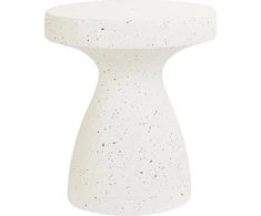 Beliani Šoninis staliukas BIVIERE 39 cm, terrazzzo efektas, balta